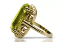 Ring Yellow Peridot 14K Yellow gold Vintage craft vrc038y